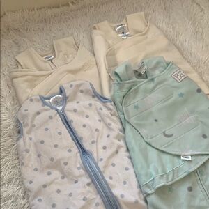 Soft Sleep Sacks for Kids - Cream and Blue